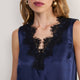 Amelie Silk Satin Lace Cami - Midnight/Black