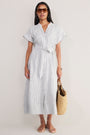 Angelina Dress - Blue/White Stripe