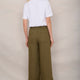 Angeline Linen Cropped Trouser - Khaki