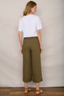 Angeline Linen Cropped Trouser - Khaki
