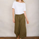 Angeline Linen Cropped Trouser - Khaki