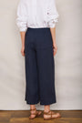 Angeline Linen Cropped Trouser - Midnight