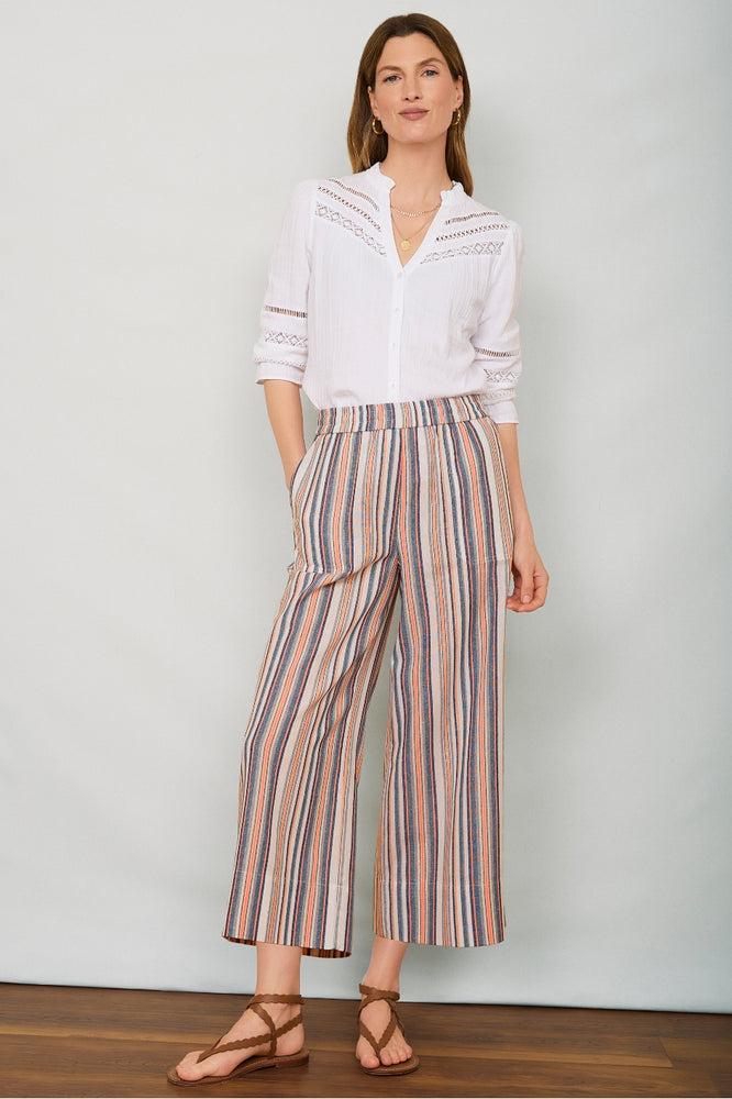 Angeline Cropped Trouser - Multi Stripe