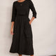 Aniyah Jersey Woven Mix Dress - Black