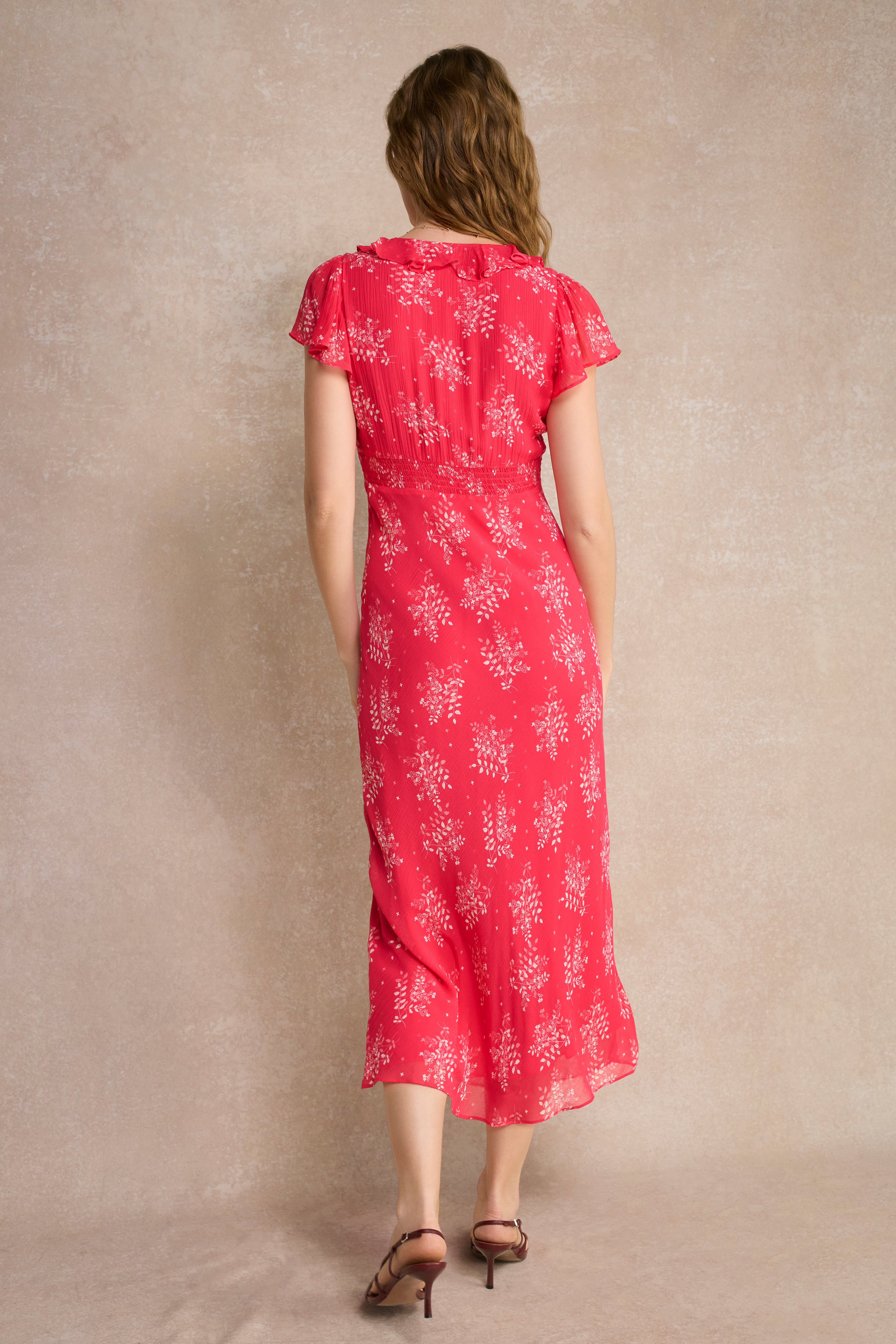 Annabelle Silk Blend Dress - Peony Whimsical Sprig