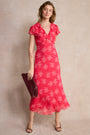 Annabelle Silk Blend Dress - Peony Whimsical Sprig