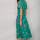 Arabella Silk Dress - Lagoon Green Trailing Floral