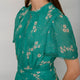 Arabella Silk Dress - Lagoon Green Trailing Floral
