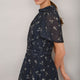 Arabella Silk Dress - Navy Ditsy Floral