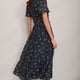 Arabella Silk Dress - Navy Ditsy Floral
