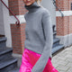 Aria High Neck Jumper - Charcoal