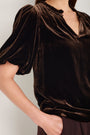 Aria Silk Velvet Top - Espresso