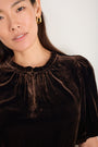Aria Silk Velvet Top - Espresso