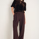 Aria Silk Velvet Top - Espresso