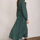 Model back profile showcasing the dress silhouette