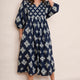Asley Geo Dress - Blue/Ivory