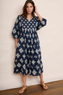 Asley Geo Dress - Blue/Ivory