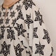 Asley Geo Blouse - Ivory/Black Ikat