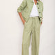 Astrid Stripe Jean - Green/Ivory
