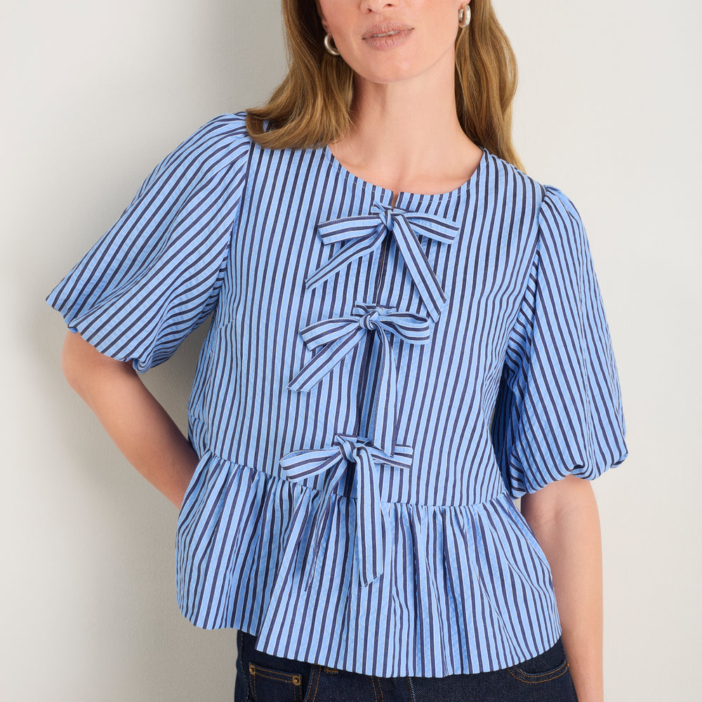 Astrid Top - Blue Stripe
