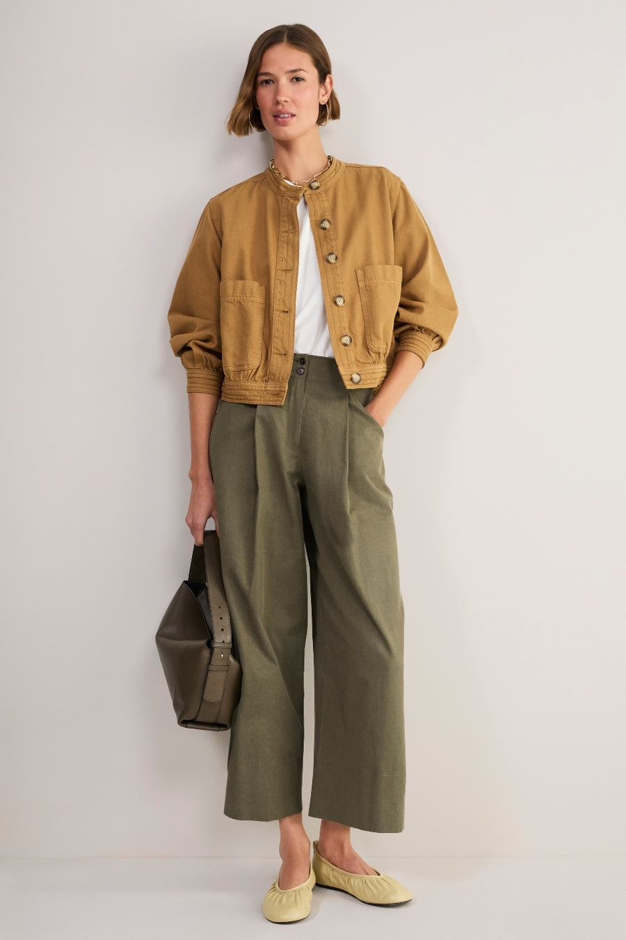 Aubrey Pleated Culotte - Olive