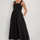 Audrey Taffeta Dress - Black