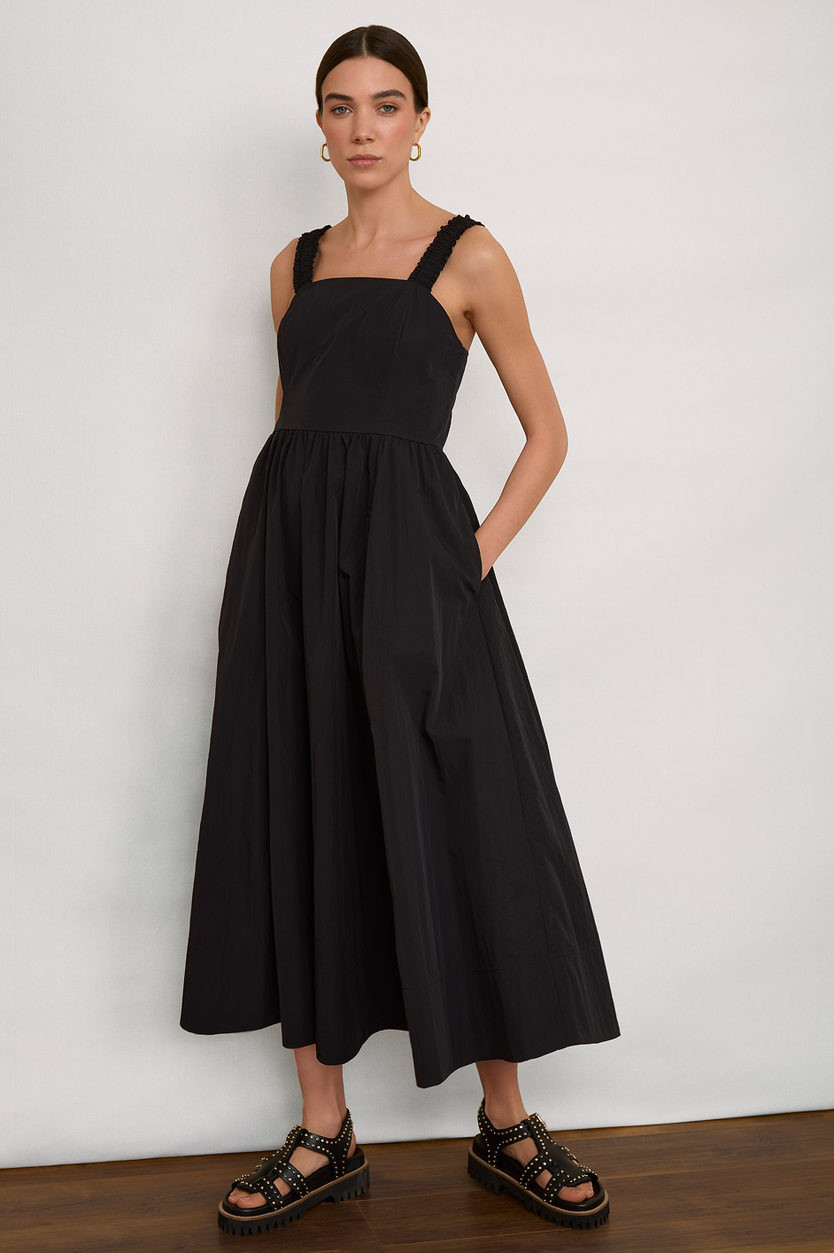 Audrey Taffeta Dress - Black