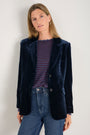 Aurora Silk Velvet Jacket - Midnight