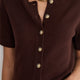 Ava Short Sleeve Cardigan - Chocolate