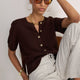 Ava Short Sleeve Cardigan - Chocolate