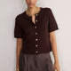 Ava Short Sleeve Cardigan - Chocolate