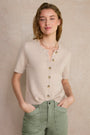 Ava Short Sleeve Cardigan - Oyster