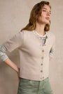 Ava Short Sleeve Cardigan - Oyster