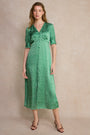 Bernie Silk Dress - Green Spot