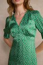 Bernie Silk Dress - Green Spot