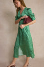 Bernie Silk Dress - Green Spot