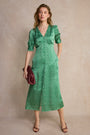 Bernie Silk Dress - Green Spot
