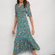 Betty Dress - Teal Retro Floral