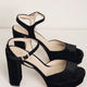 Betty High Heel Peep Toe Sandal - Black Velvet