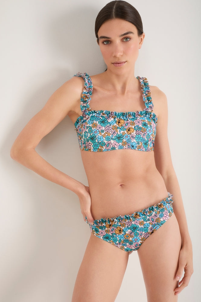 Cassis Bikini Top - Retro Floral
