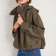 Billie Funnel Hooded Bomber Jacket - Soft Khaki