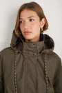 Billie Funnel Hooded Bomber Jacket - Soft Khaki