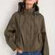 Billie Funnel Hooded Bomber Jacket - Soft Khaki