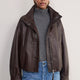 Blair Leather Bomber Jacket - Chocolate
