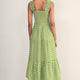Bliss Dress - Fern Green Floral Stamp