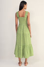 Bliss Dress - Fern Green Floral Stamp