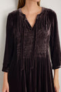 Bree Silk Velvet Dress - Aubergine
