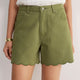 Brielle Long Soft Scallop Short - Olive
