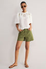 Brielle Long Soft Scallop Short - Olive