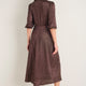 Caley 3/4 Sleeve Dress - Cocoa Metallic
